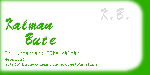 kalman bute business card